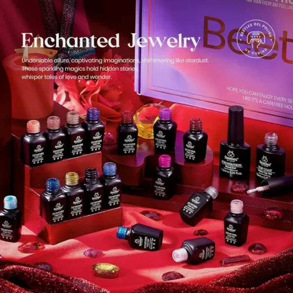 Reflective Seasonal Gel Polish Kit - 36 Colors + Base Coat