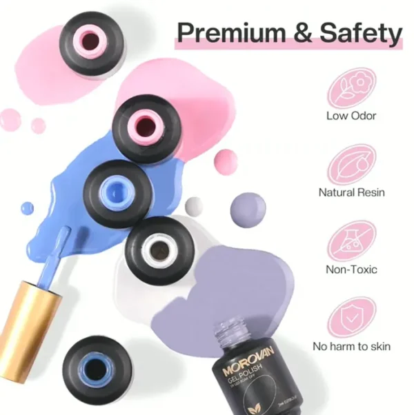 Morovan Gel Polish Kit: Variety Including U V/LED and Accessories
