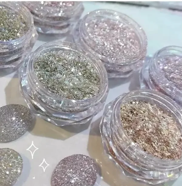Six Colors Holo Gem Manicure Powder