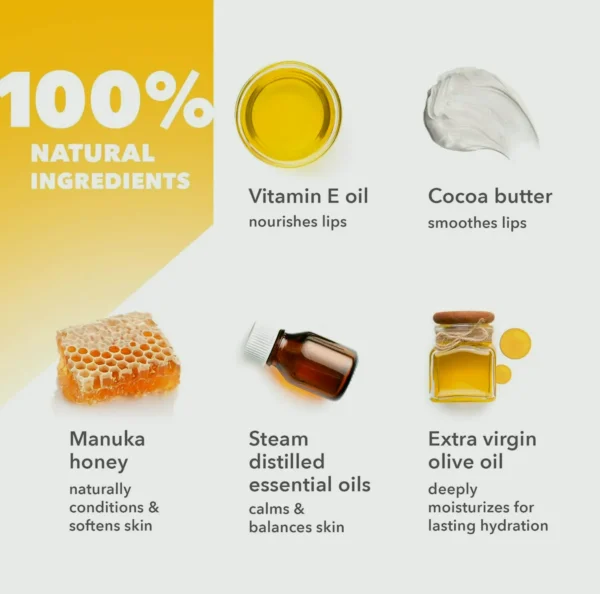 Clean Beekeeper’s Top Lip Balms, 4-Pack Lip Set with Manuka Honey
