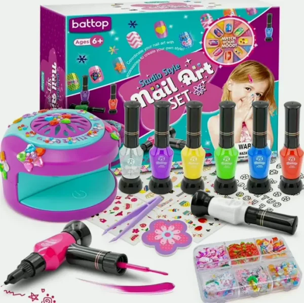 Kids Polish Kit with Dryer & Art Decor