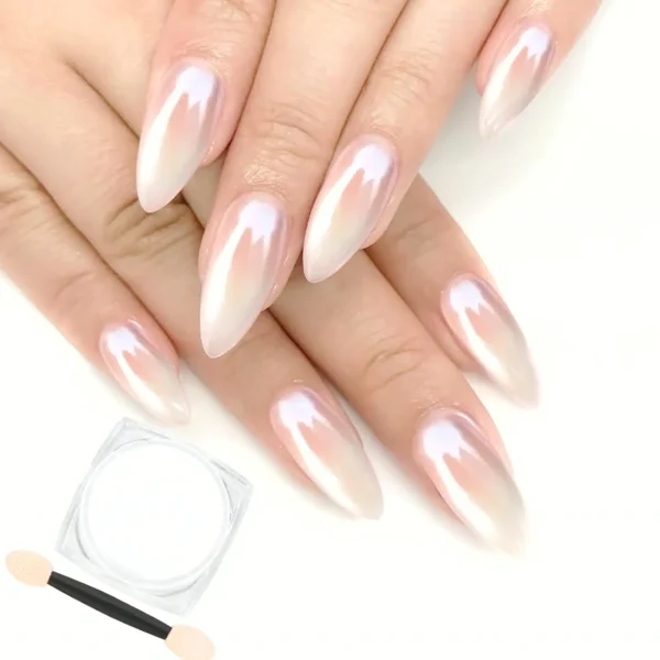 Silver Chrome Manicure Powder - Aurora Effect