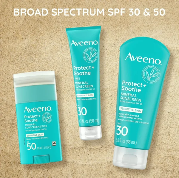 Aveeno Shield + Soothe Natural Sunblock Rod, SPF 50+, Portable, 1.5 oz