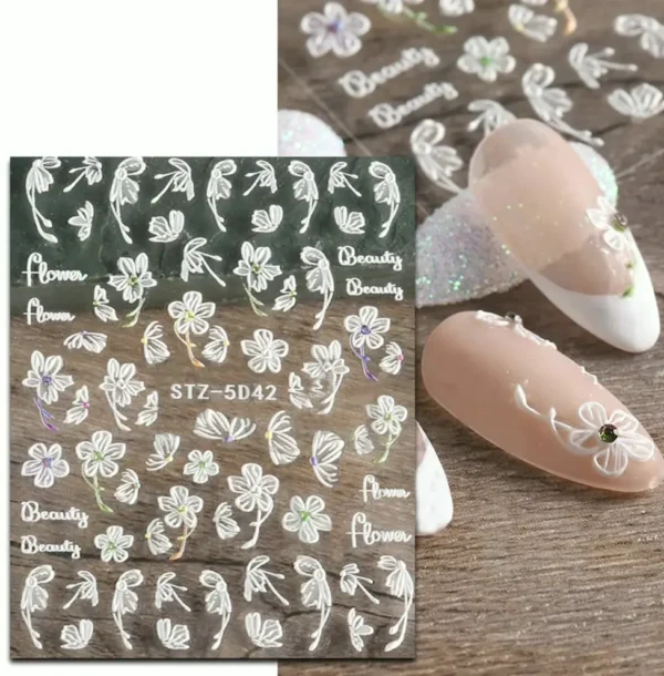 Embossed Petal Manicure Art Decals (4 Sheets)