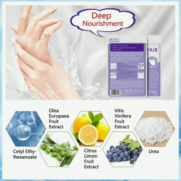 Set of 4 Hand Moisturizing Gloves for Cracked Skin