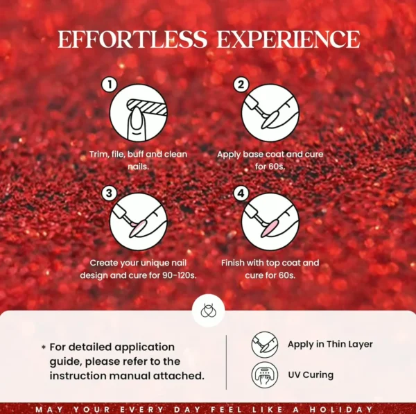 Reflective Seasonal Gel Polish Kit - 36 Colors + Base Coat