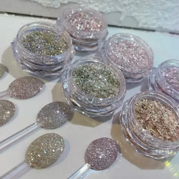 Six Colors Holo Gem Manicure Powder