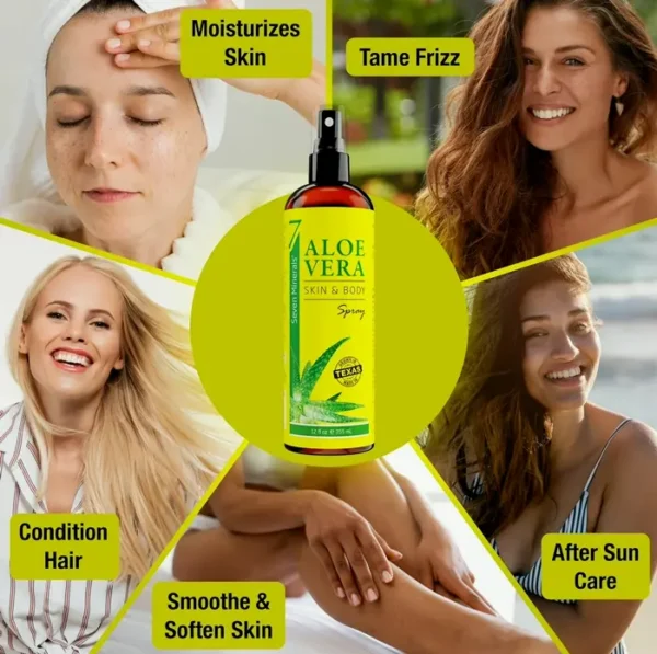 Natural Aloe Vera Spray for Skin & Locks - 12 fl ounces