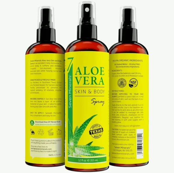 Natural Aloe Vera Spray for Skin & Locks - 12 fl ounces