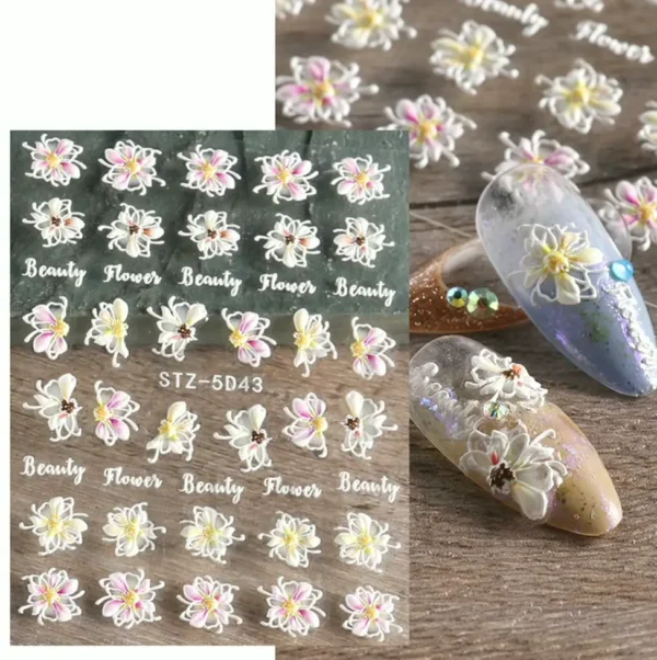 Embossed Petal Manicure Art Decals (4 Sheets)