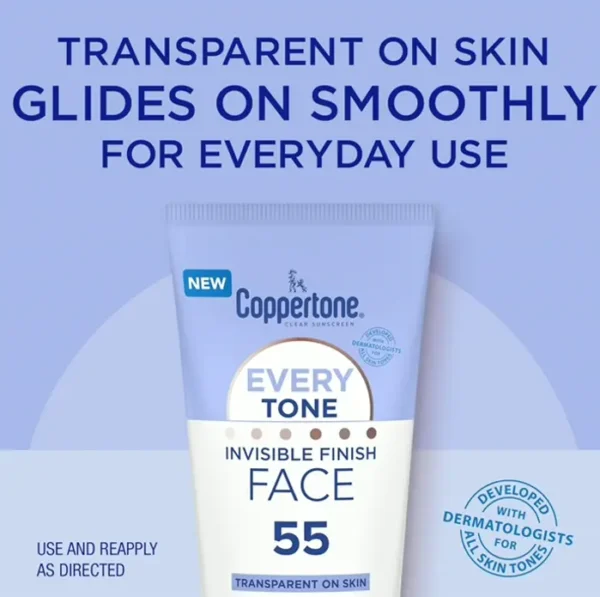 Sunblock Facial Sunscreen 55, Clear Look, 2 Fl Oz