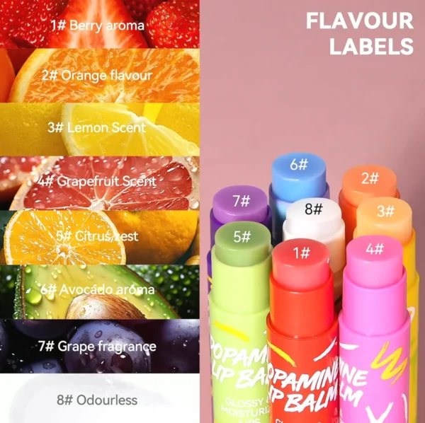 Colored Lip Balm Set - Hydrating, Glossy Finish, 8 Colors