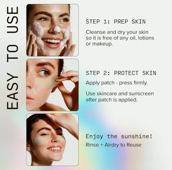 Reusable and Durable Silicone-based Sun Protection Strips for Forehead and Neck