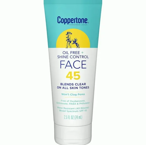 Oil Free Anti-Shine SPF 45 Face Sunscreen, 2.5 fl. oz.