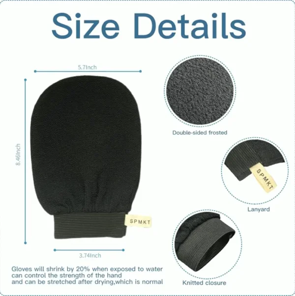 Korean Exfoliating Mitts 2Pcs - Thorough Skin Scrubber Gloves