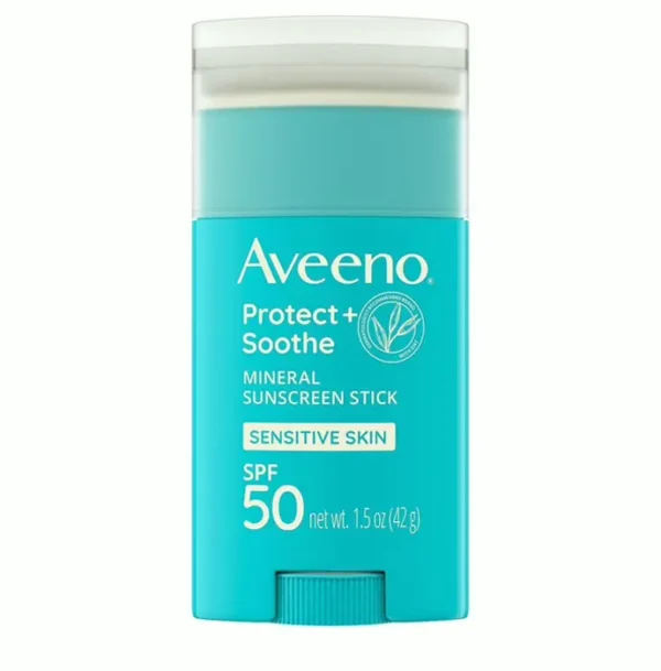 Aveeno Shield + Soothe Natural Sunblock Rod, SPF 50+, Portable, 1.5 oz