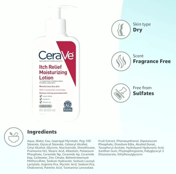 CeraVe Itch-Relief Lotion with Pramoxine - 8 Ounce