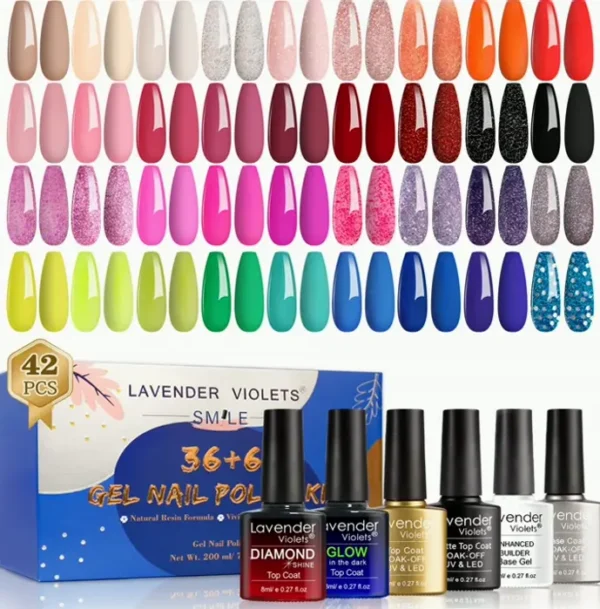 Lavender 42-Piece Nail Polish Kit