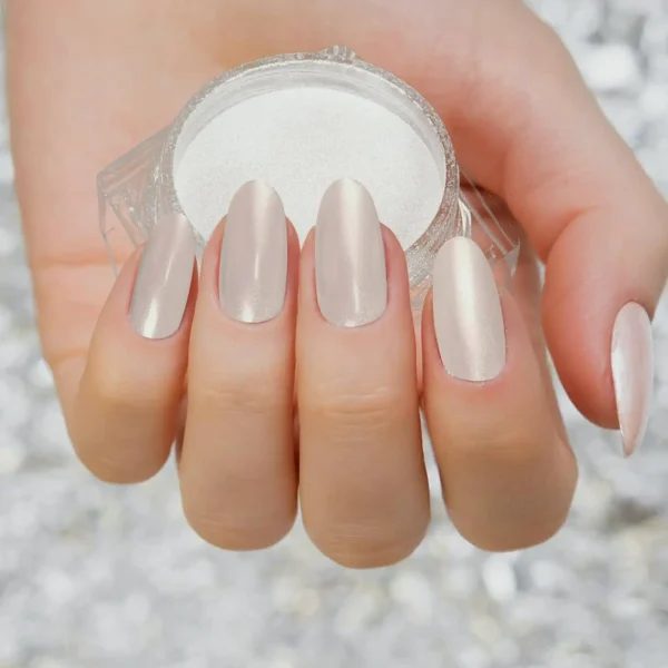 Silver Chrome Manicure Powder - Aurora Effect
