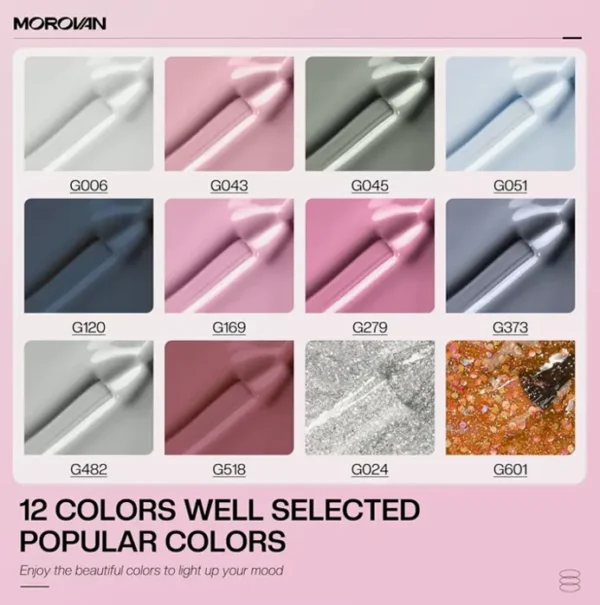 Morovan Gel Polish Kit: Variety Including U V/LED and Accessories