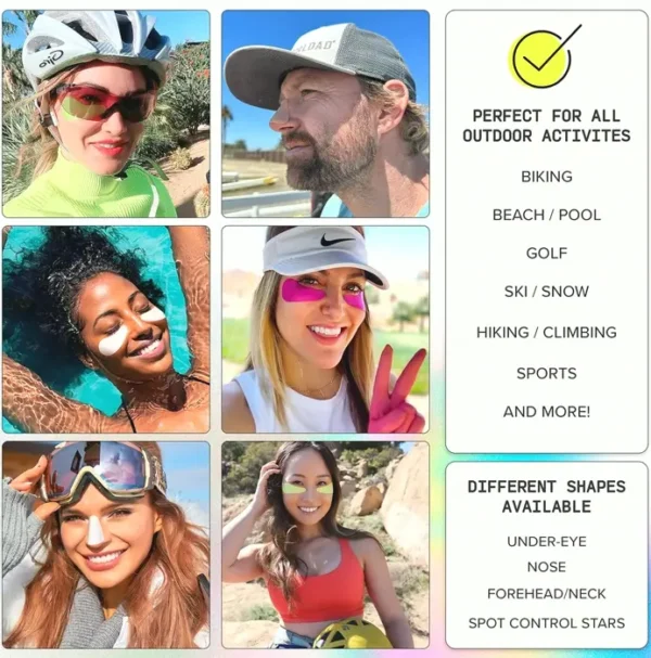 Reusable and Durable Silicone-based Sun Protection Strips for Forehead and Neck