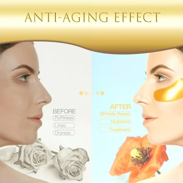 24K Under-Eye Patch, Anti-Aging Pads, Dark Circles, 14 Pairs