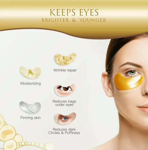 24K Under-Eye Patch, Anti-Aging Pads, Dark Circles, 14 Pairs